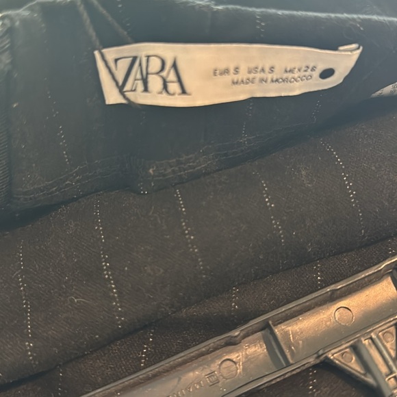 New Zara black striped long skirt pencil with the back slit size S - Picture 8 of 9